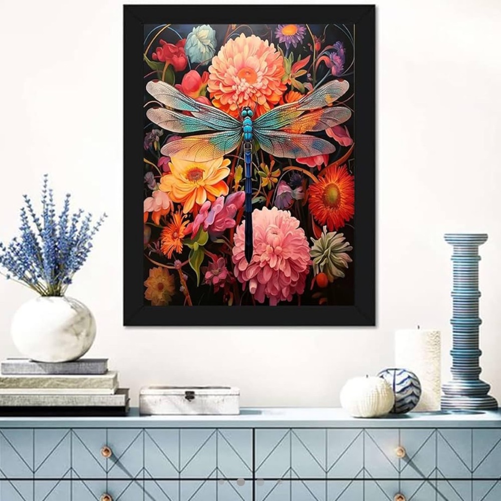 5D Diamond Dragonfly Gem Art Paint with Round Diamond Full Drill - Picture 2 of 4